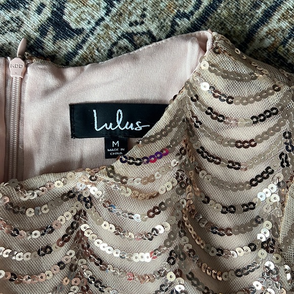 Lulu’s Rose Gold Sequin Mini Dress - Picture 5 of 6